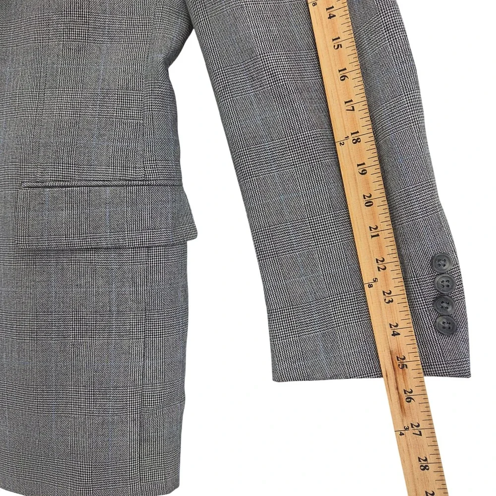 Jos A Bank Signature Collection Men's Blazer 42L Silk Camel Hair Grey Glen Plaid
